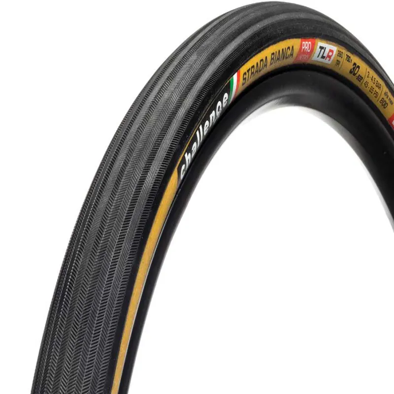 Challenge Strada Bianca TLR 700x45c Road Tire in Black/Tanwall