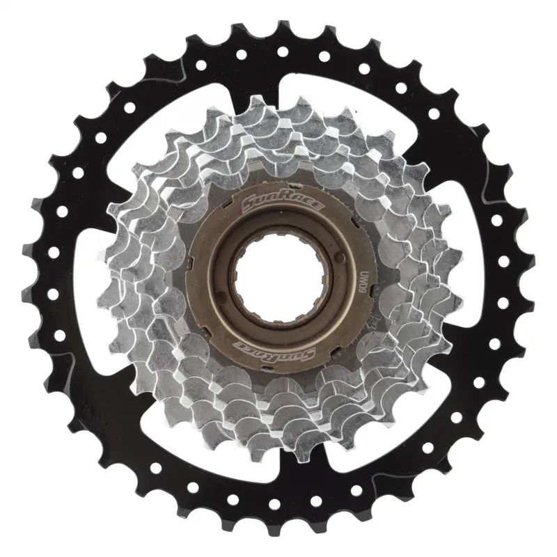 Sunrace MFM2A 14-34-tooth 7-speed Freewheel Cogs in Black/Silver