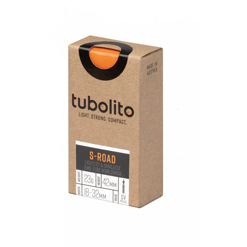 Tubolito S-Tubo Road Tube - 700 X 18-32mm 80mm Presta Valve Orange 700 x 18 - 28
