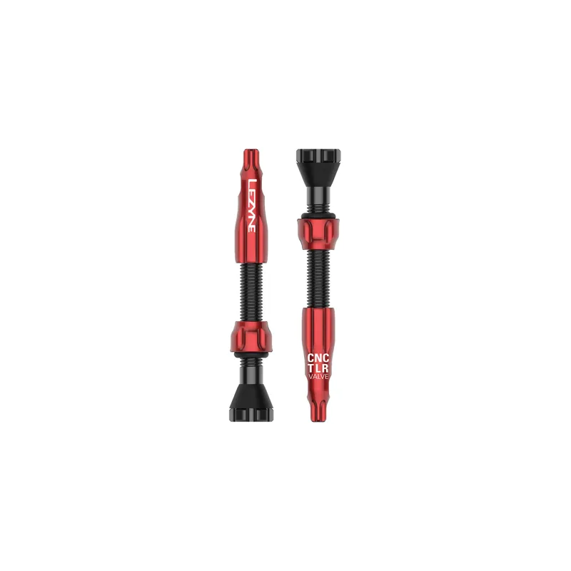 Lezyne CNC TLR 44mm Tubeless Valves in Red