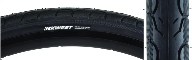 Kenda Kwest K193 700x38c Street Tire in Black