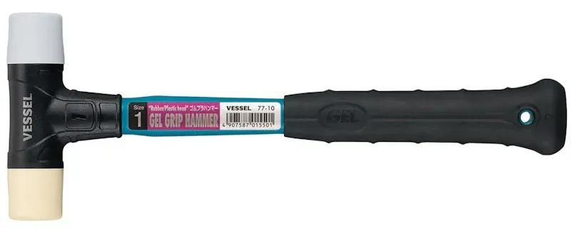 Vessel 1lb Soft/Rubber Head Hammer w/Gel Grip Handle in Black