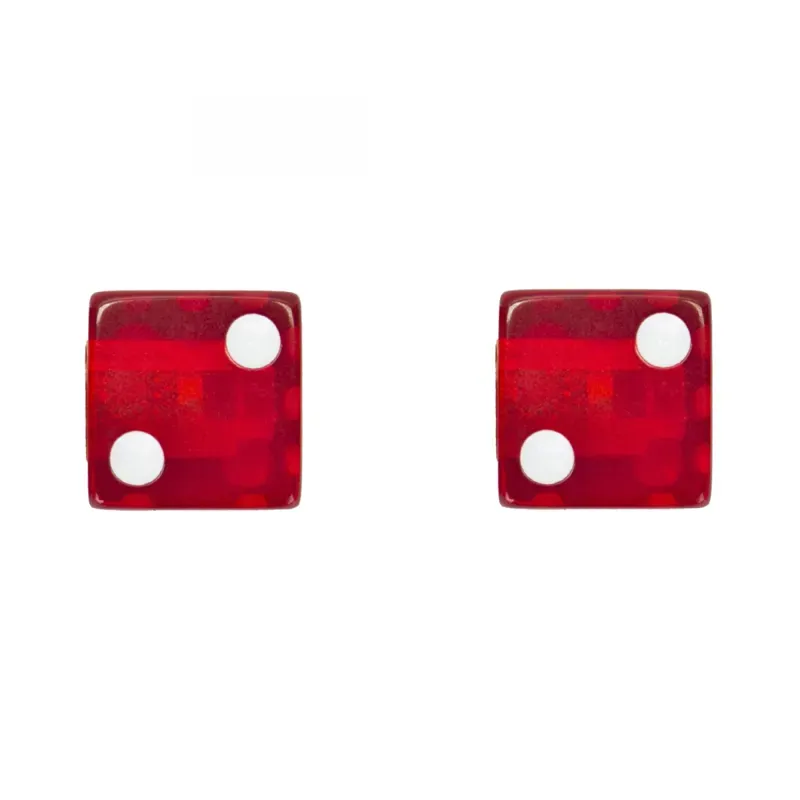 Trik Topz Valve Cap Pair - Dice Clear Red