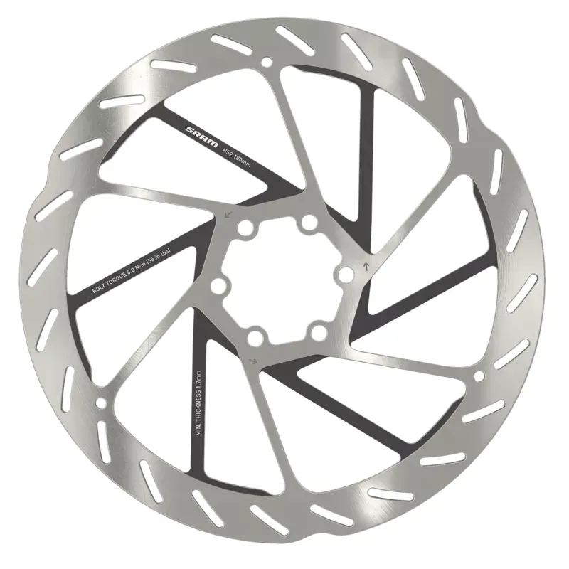 SRAM HS2 Disc Brake Rotor - 160mm 6-Bolt Rounded Silver/ Black 160