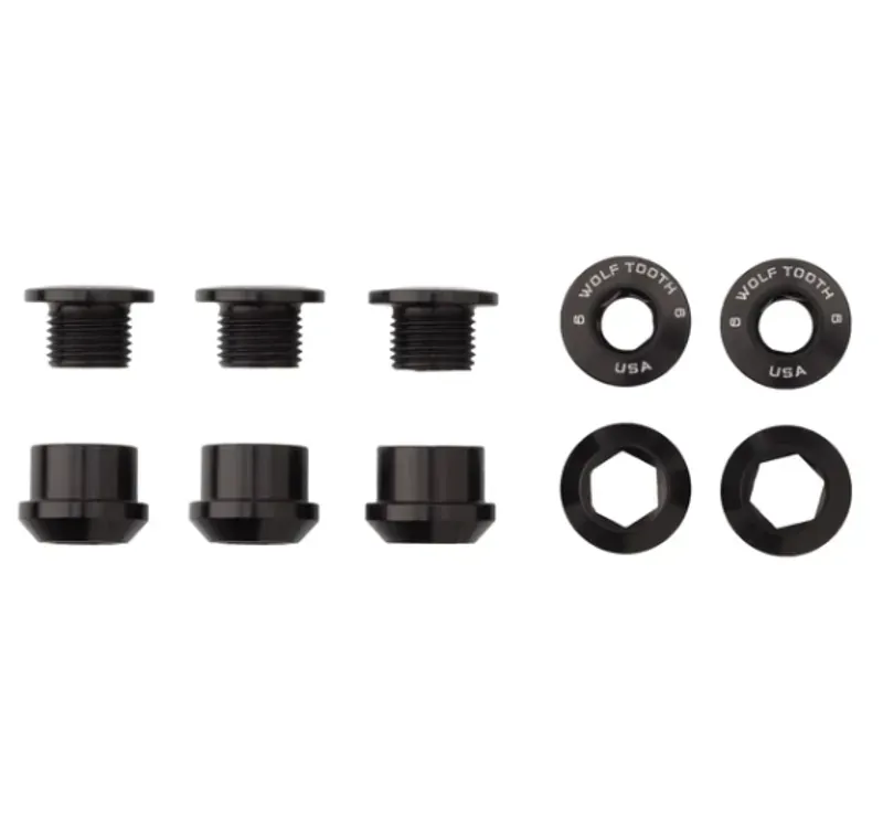 Wolf Tooth 5-pack X1 Chainring Nuts and Bolts in Black