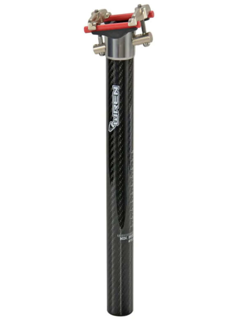 Wren Sports Carbon 31.6/400mm Seatpost w/ Carbon Clamp in Carbon