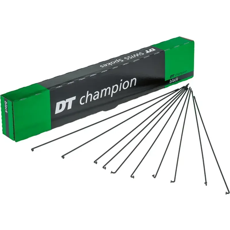 DT Swiss Champion Spoke: 2.0mm 262mm J-Bend Black Box Of 100 Black