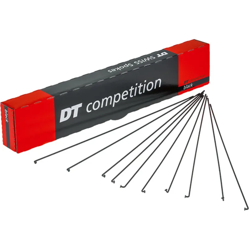 DT Swiss Competition Spoke: 2.0/1.8/2.0mm 274mm J-Bend Black Box Of 100 Black