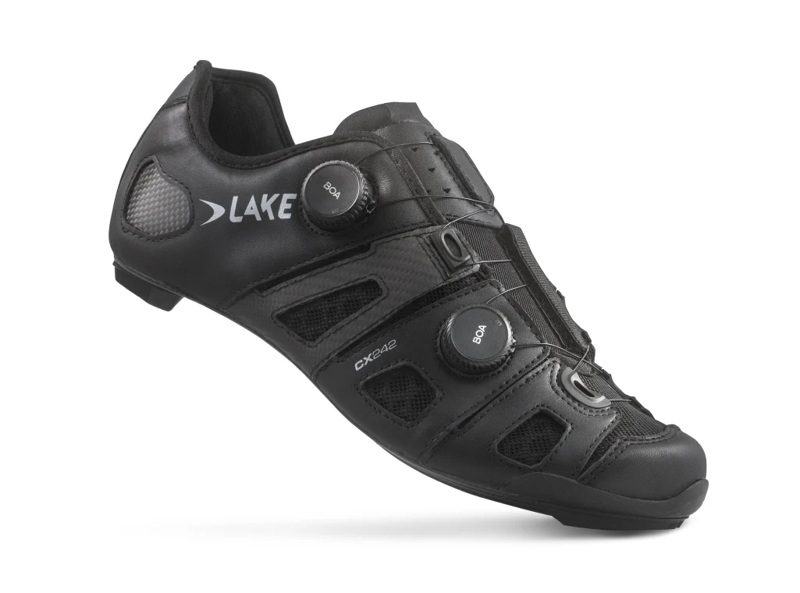 Lake Cycling CX242 Shoe: Black / Silver-2