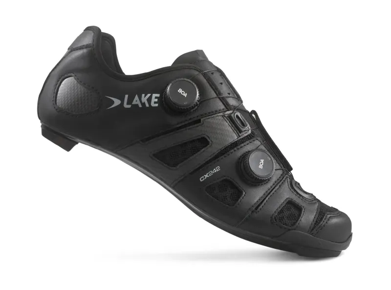 Lake Cycling CX242 Shoe: Black / Silver