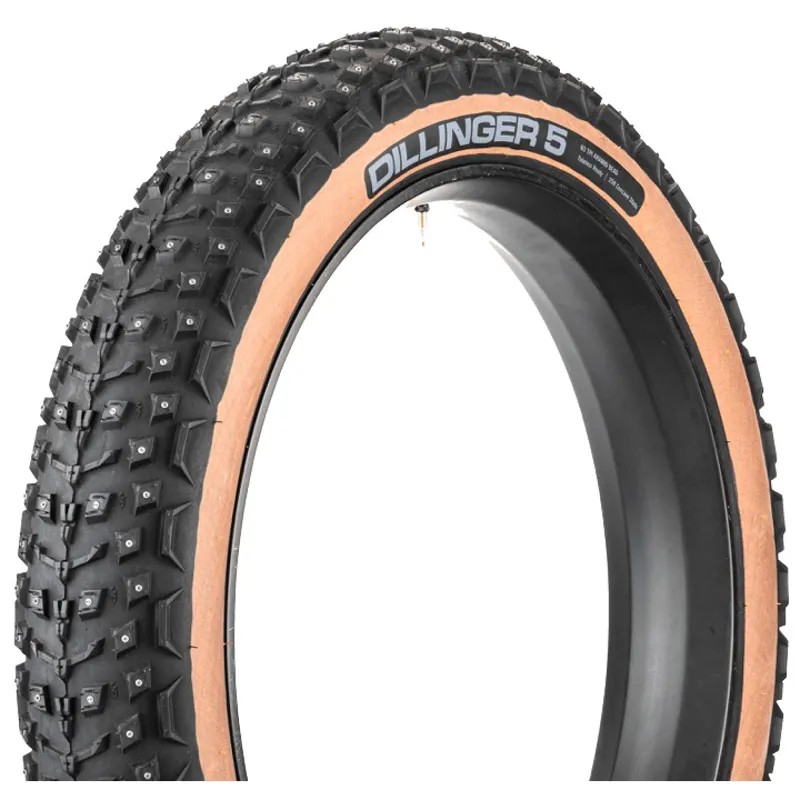 45NRTH Dillinger 5 26in Tubeless Folding 60tpi Studded Tire in Black/Tan