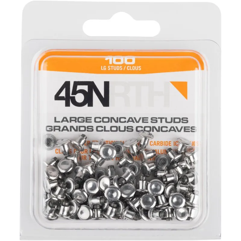 45NRTH 100 Large Concave Aluminum Carbide Studs in Silver-1