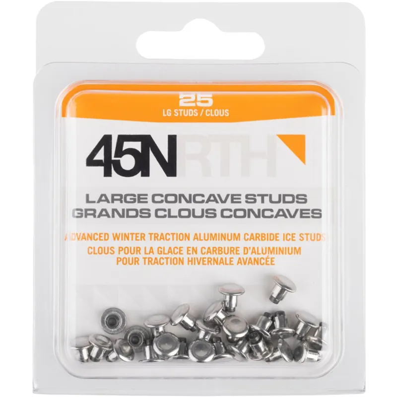 45NRTH 25 Large Concave Aluminum Carbide Studs in Silver-1