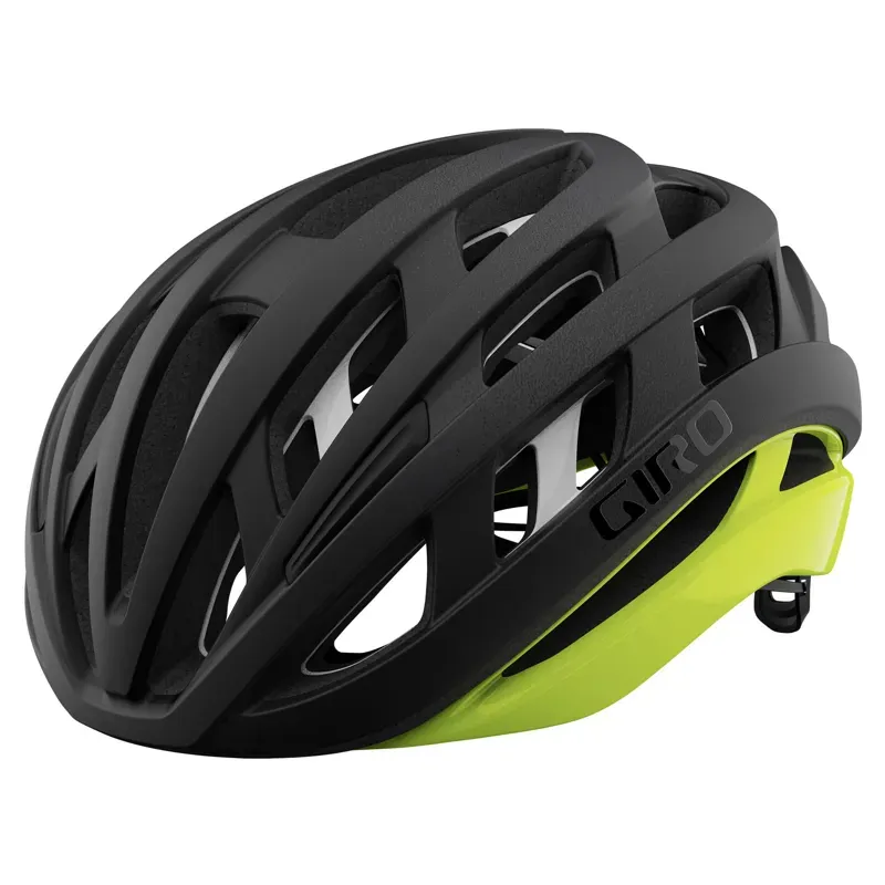 Giro Helios Spherical Adult Road Bike Helmet - Matte Black Fadehighlight Yellow - Size L 5963 Cm