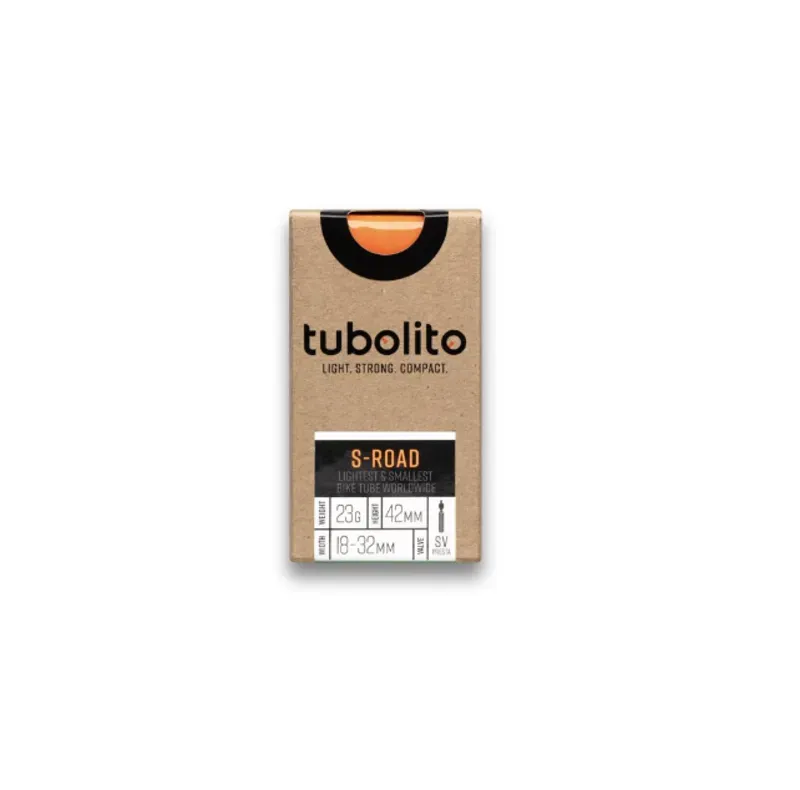 Tubolito S-Tubo 42mm 700x18/32mm Presta Valve Road Inner Tube in Black