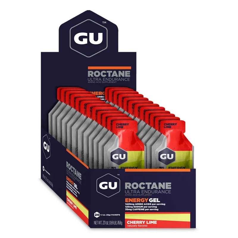 Gu Roctane Energy Gel Single-Serving Pouch in Cherry Lime Flavor