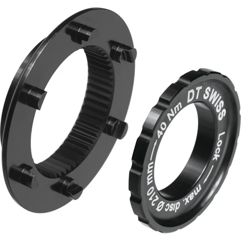 DT Swiss Center Lock to 6-Bolt Road Disk Adaptor in Black