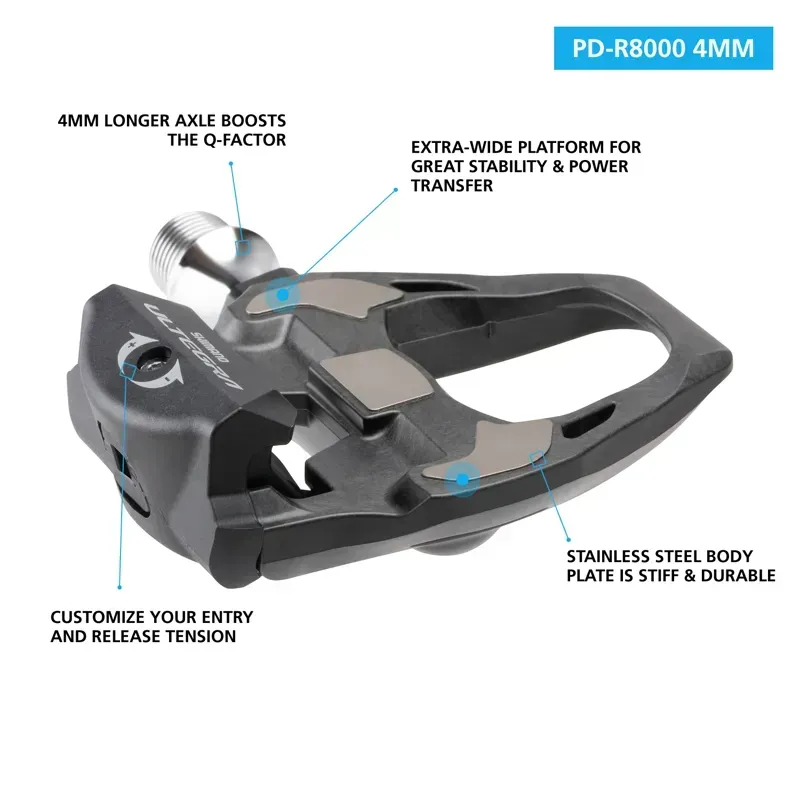 PEDAL PD-R8000 ULTEGRA SPD-SL W/CLEAT (SM-SH11) 4MM LONGER AXLE-1