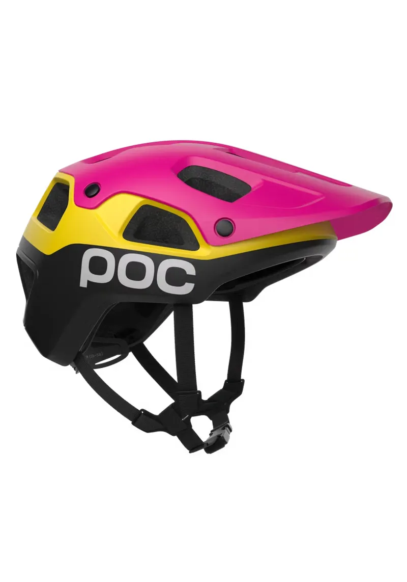 POC Cularis Pure MTB Helmet in Rhos Red Matt/Citrine Yellow Matt-2