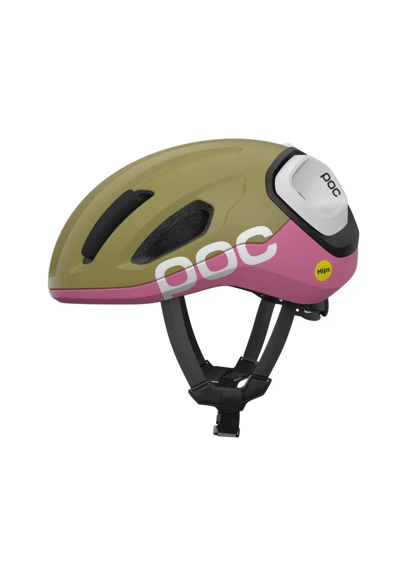 POC Amidal CPSC Helmet in Olivine Green/Thulite Pink Matt