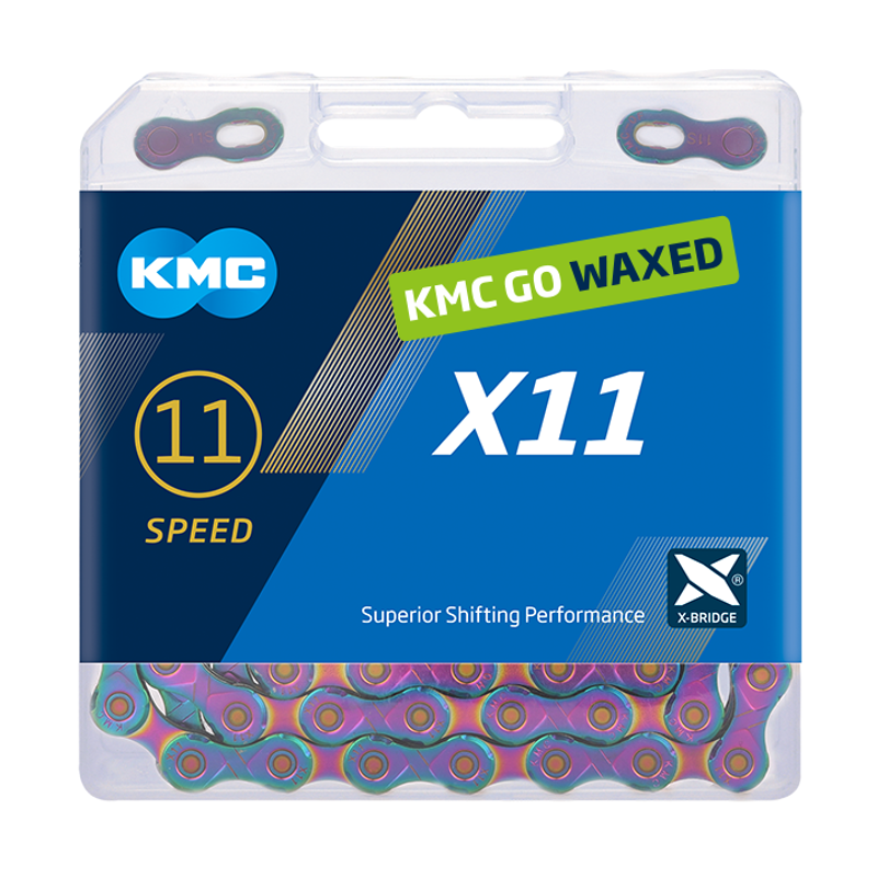 KMC X11 Waxed Chain 11-Speed 118 Links in Aurora-2