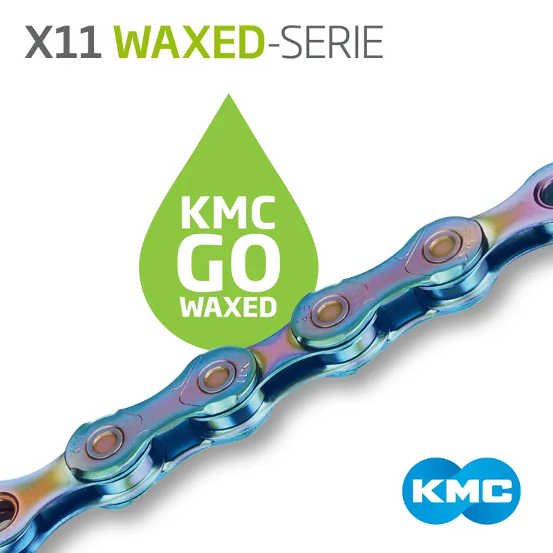 KMC X11 Waxed Chain 11-Speed 118 Links in Aurora-3