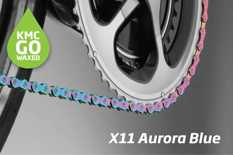 KMC X11 Waxed Chain 11-Speed 118 Links in Aurora-4