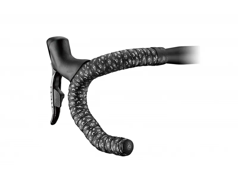Ciclovation Leather Touch Minimalism Happy Cats Handlebar Tape in Flash Silver-2