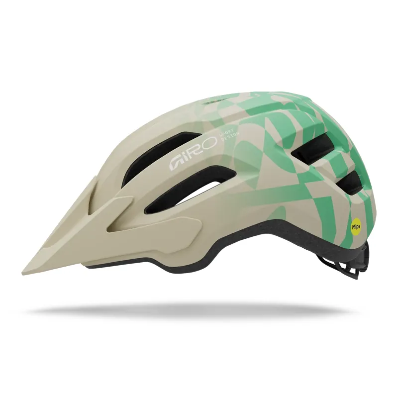 Giro Fixture MIPS II Half Shell Helmet in Matte Stone/Green Rush-1
