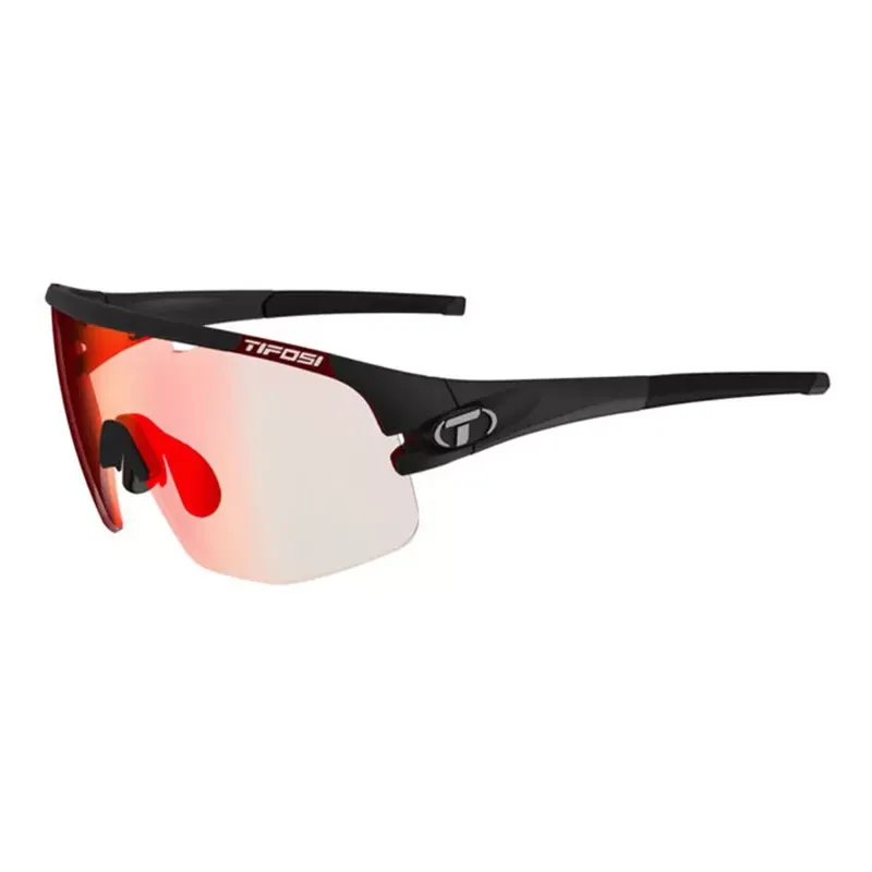 Tifosi Sledge Lite: Matte Black W/ Smoke/AC Red/Clear Lens