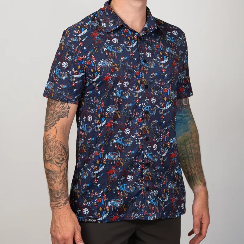 Handup FlexGRID Button Up Shirt in Pabst Tailgate Terrors-2