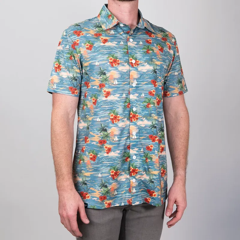Handup FlexGRID Button Up Shirt in Sunburn Shred-2