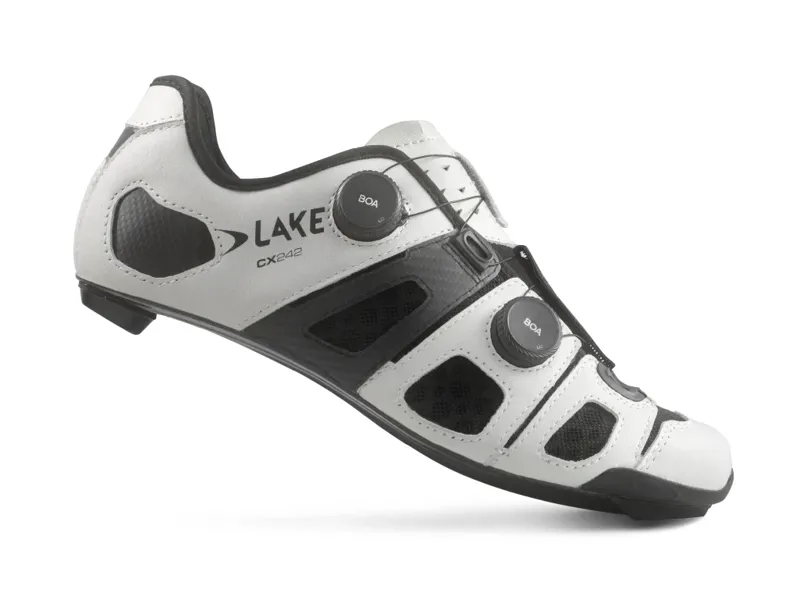 Lake Cycling CX242-X Wide Shoe in White/Black