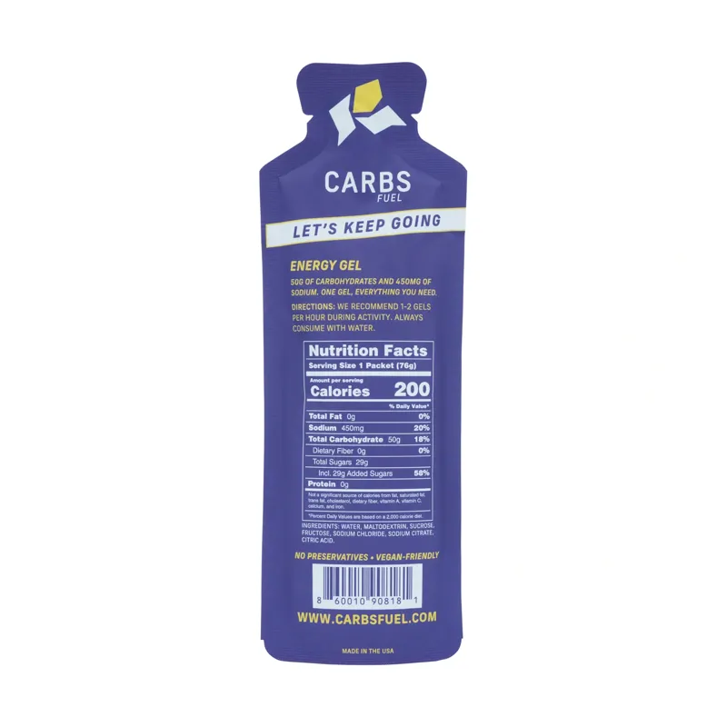 Carbs Fuel 50g Energy Gels Salted Original-1