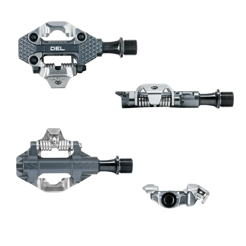 Wolf Tooth Components MK0 DEL Gravel Race Clipless Pedals Alloy 9/16 in Shadow Gray-5
