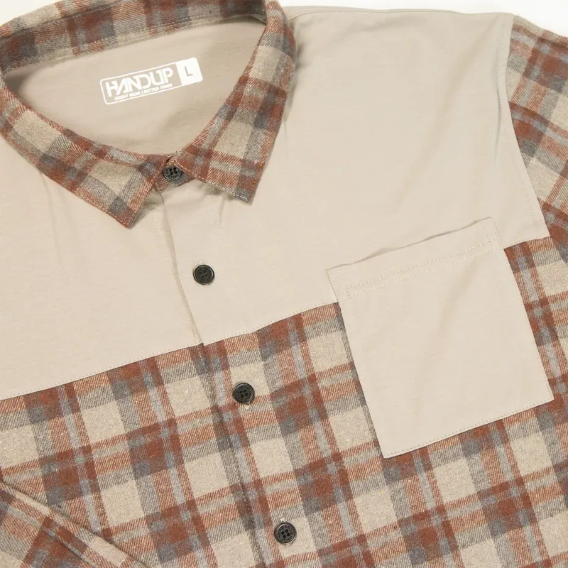 Handup FlexTop Flannel in Saddle Brown/Sand-4