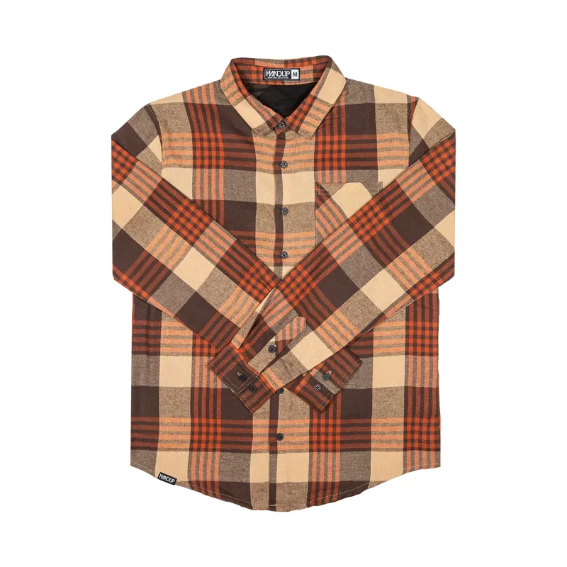 Handup Flow Flannel in Orange/Brown
