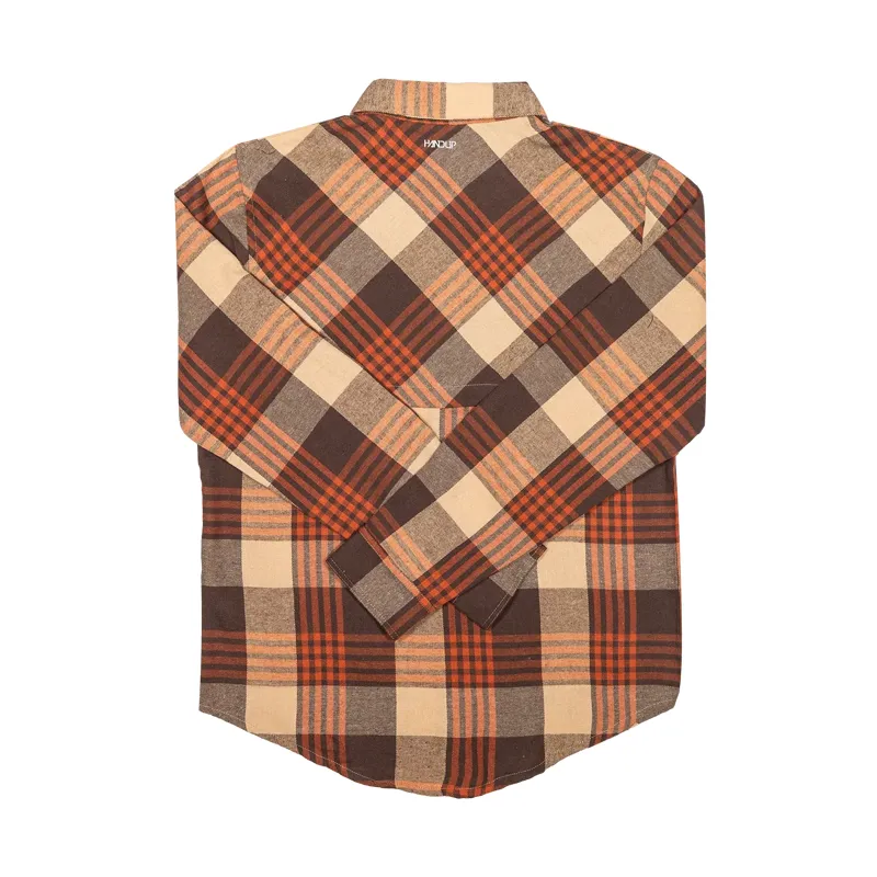 Handup Flow Flannel in Orange/Brown-1