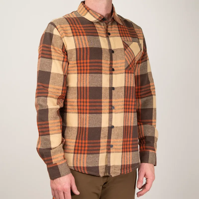 Handup Flow Flannel in Orange/Brown-2