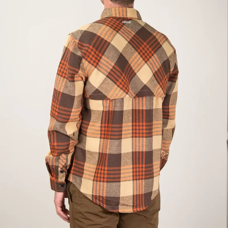 Handup Flow Flannel in Orange/Brown-3
