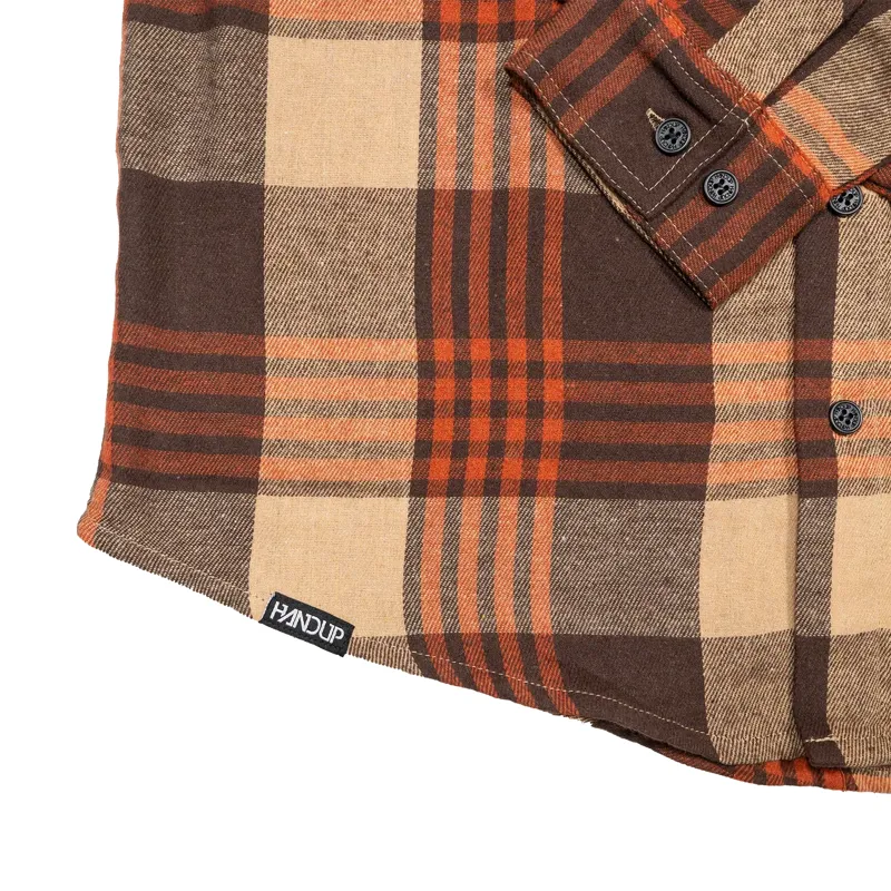 Handup Flow Flannel in Orange/Brown-6