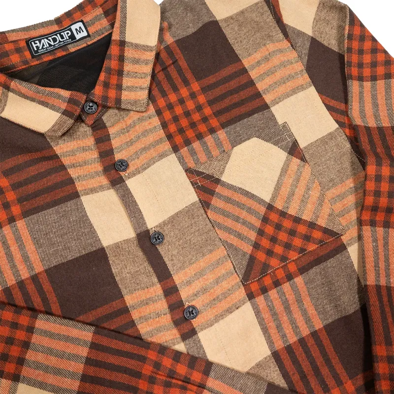 Handup Flow Flannel in Orange/Brown-4