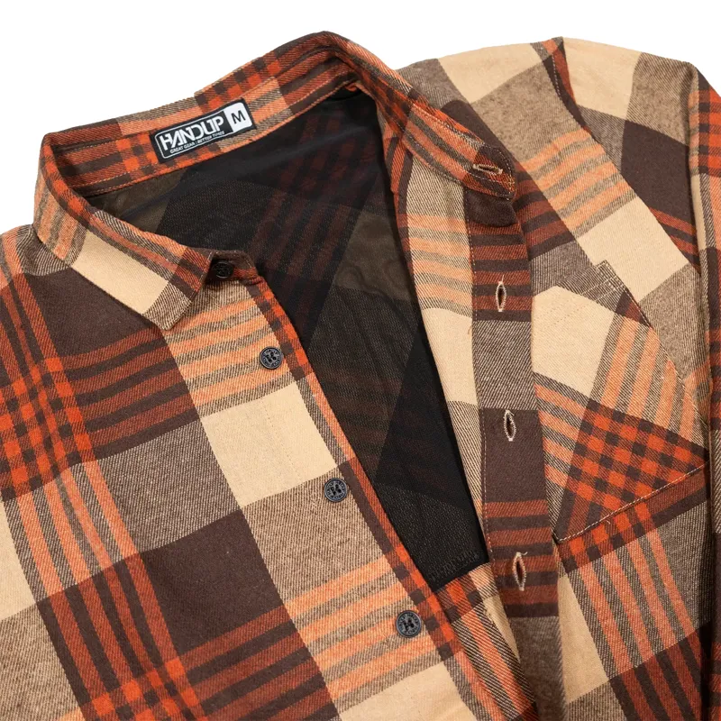 Handup Flow Flannel in Orange/Brown-5