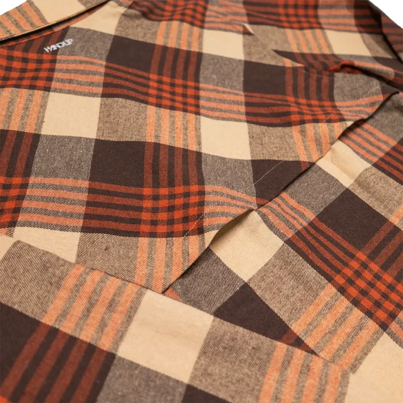 Handup Flow Flannel in Orange/Brown-8