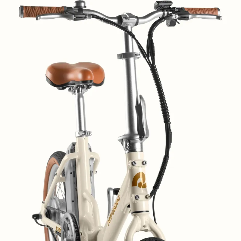 Retrospec Judd Rev Folding Electric Bike 36V/350W: Eggshell -2