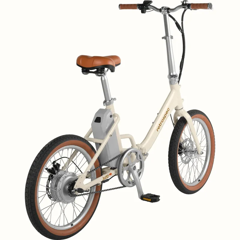 Retrospec Judd Rev Folding Electric Bike 36V/350W: Eggshell -1