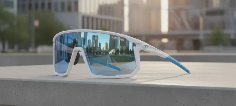 Tifosi Optics Moab Cycling Glasses in Matte White Clarion Blue/AC Red/Clear-2