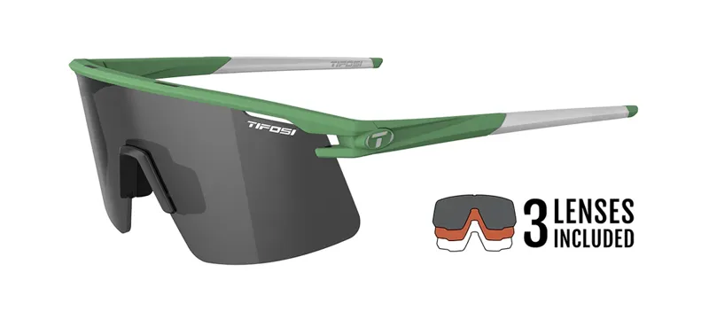 Tifosi Optics Moab Lite Sunglasses in Trail Pine with Smoke/AC Red/Clear Lens