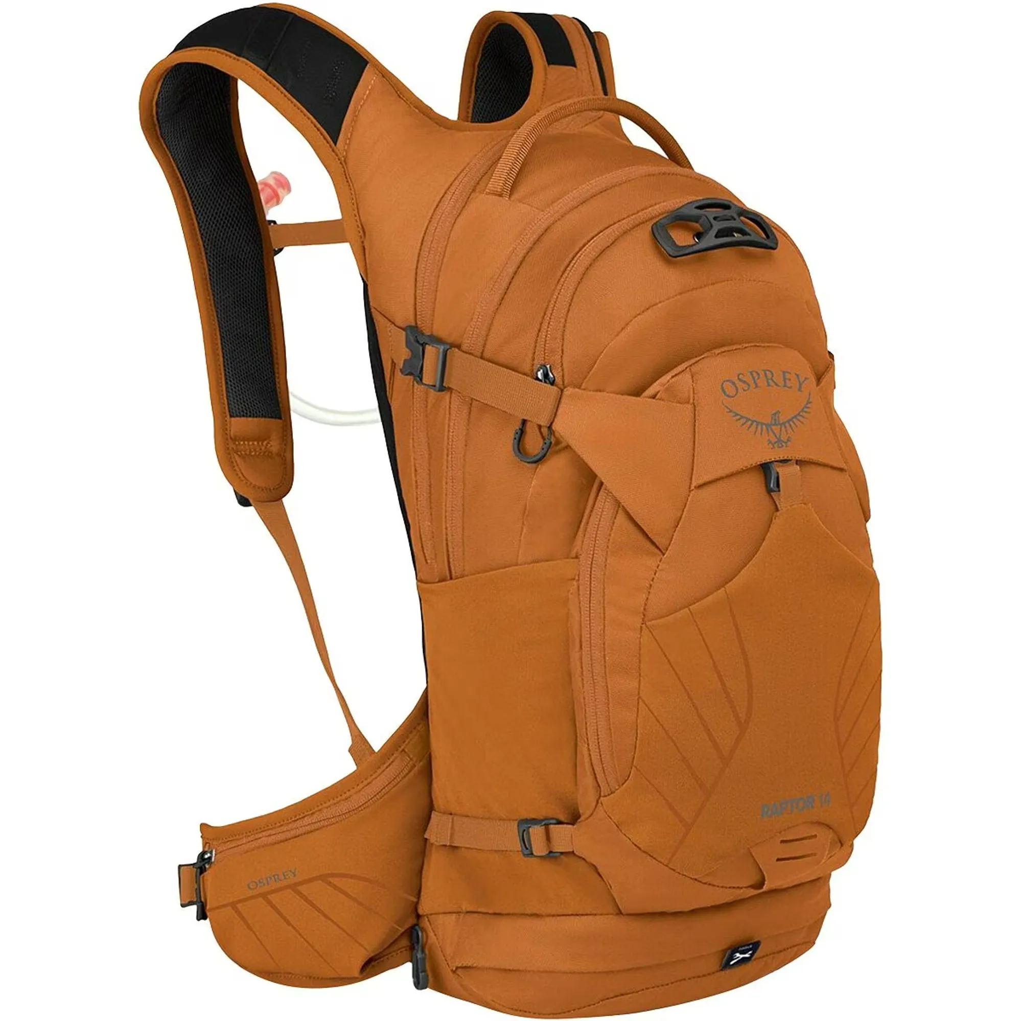 osprey backpack orange Daylite Plus 14 recycled polyester porcelain in helmet net and easy Osprey Raptor 14 Hydration Pack