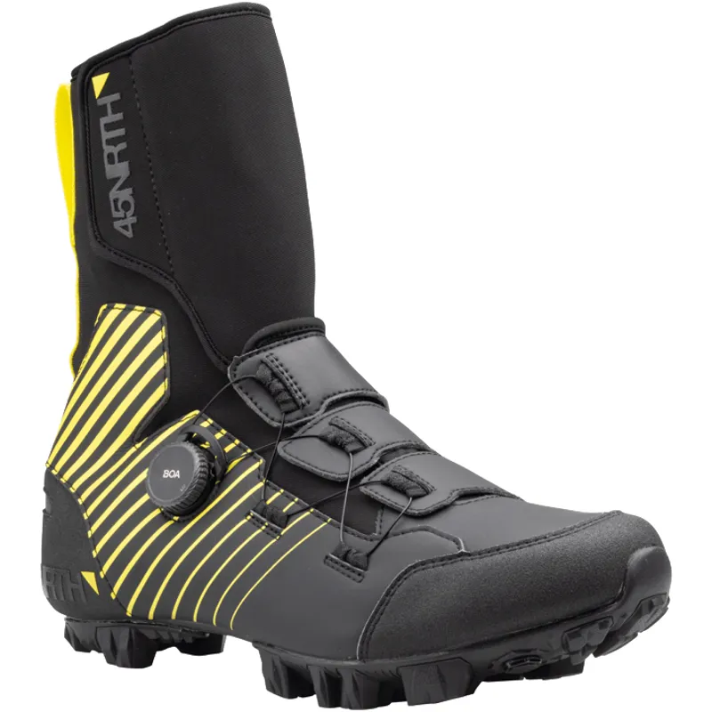45NRTH Ragnarok Mountain Tall Cycling Boots in Black/Yellow